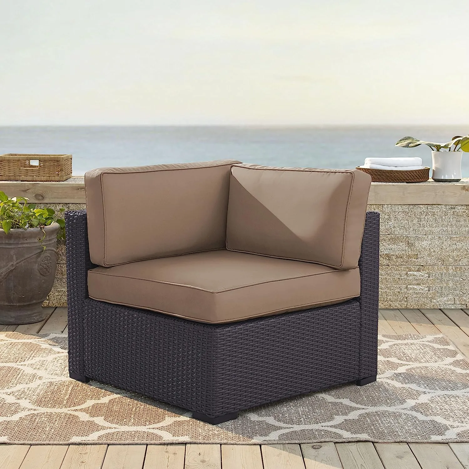NEW Crosley Furniture Biscayne Mocha Cushion Cover! CUSHION COVERS ONLY! 3 PIECE