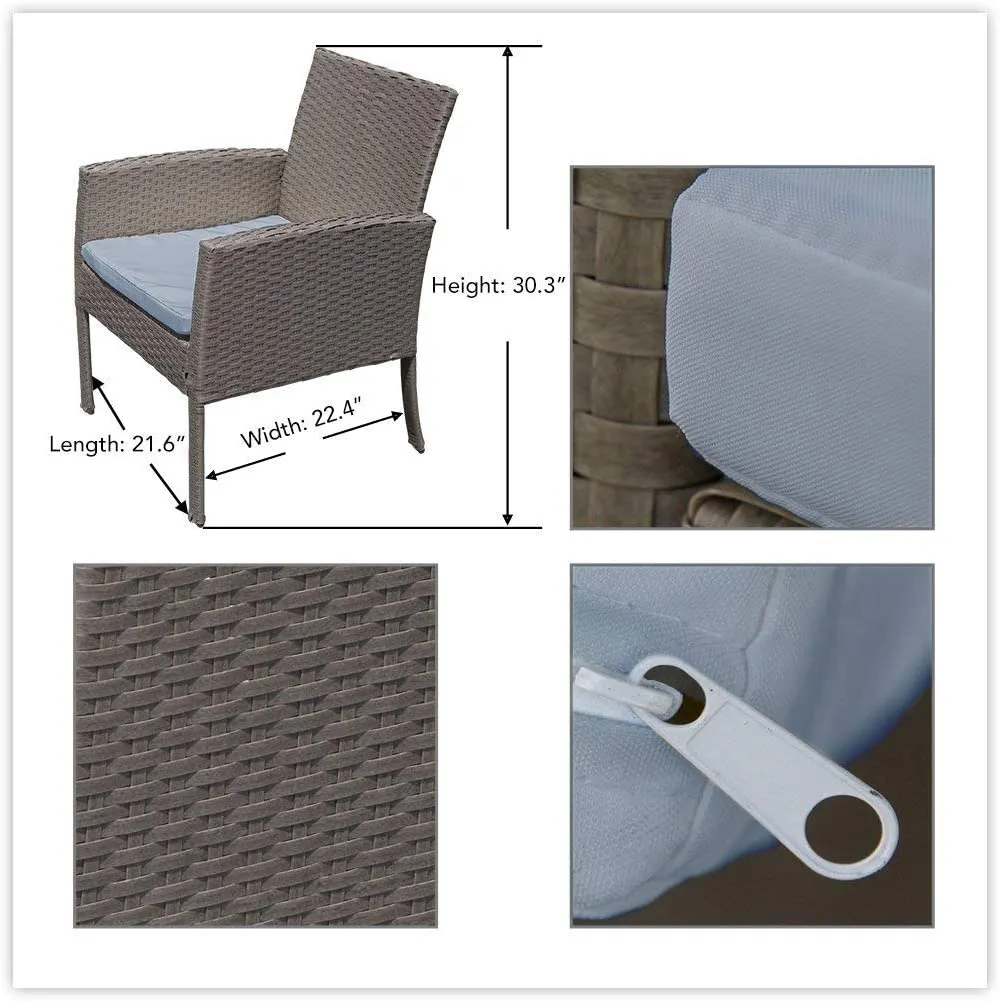 New fully assembled PatioPost Outdoor 4 Pcs Grey PE Wicker Rattan Modern Sofa Set with Cushions, Cushions are darker grey than shown! Retails $487 