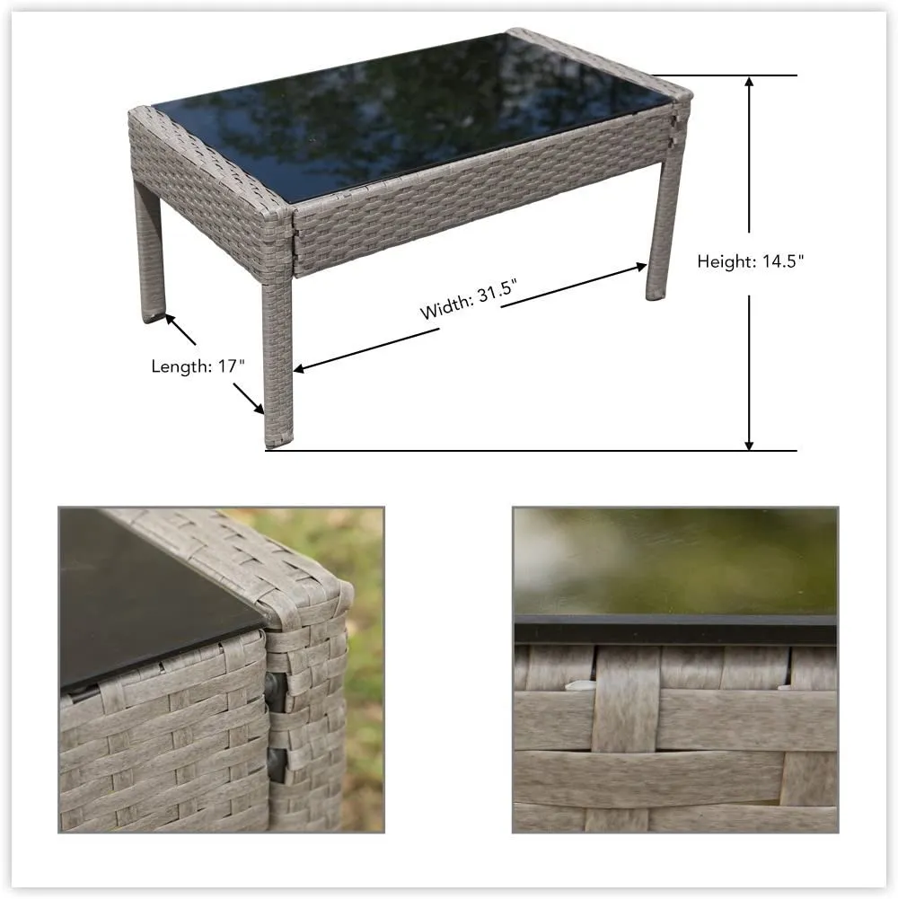 New fully assembled PatioPost Outdoor 4 Pcs Grey PE Wicker Rattan Modern Sofa Set with Cushions, Cushions are darker grey than shown! Retails $487 