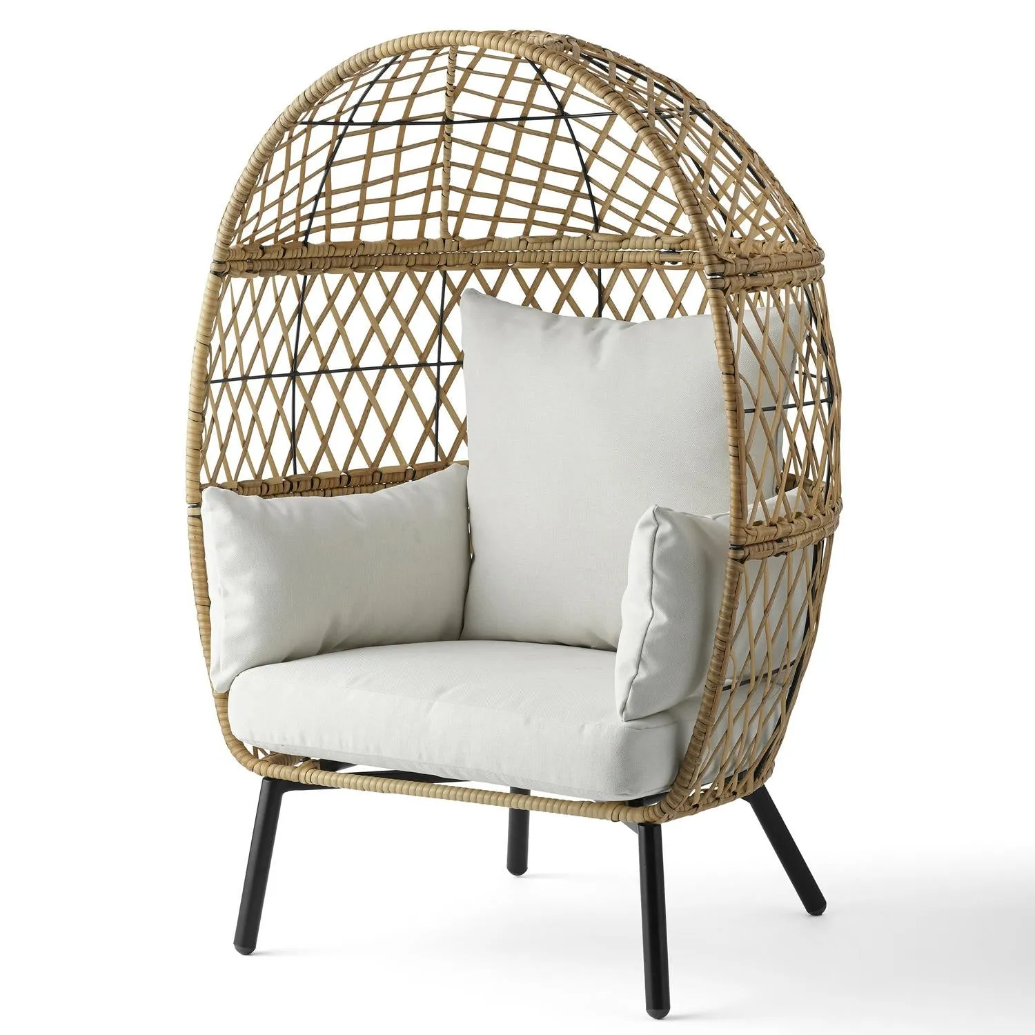 NEW! SilverCrate ™ Ventura Boho Stationary Wicker Egg Chair (250lbs capacity)