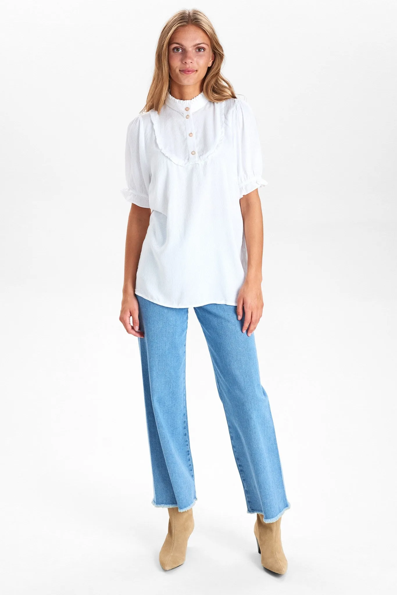 NUALMA SS BLOUSE - Bright White