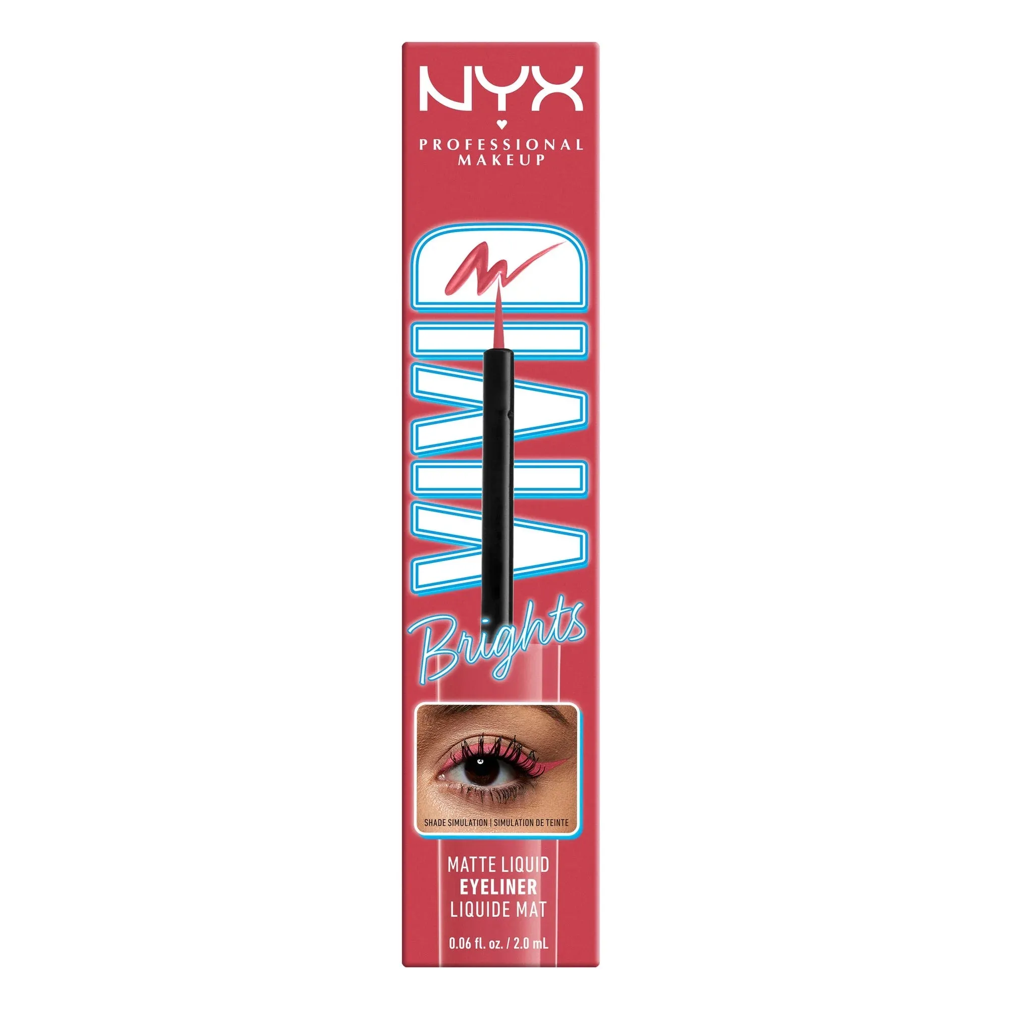 Nyx Brights Matte liquid liner on red