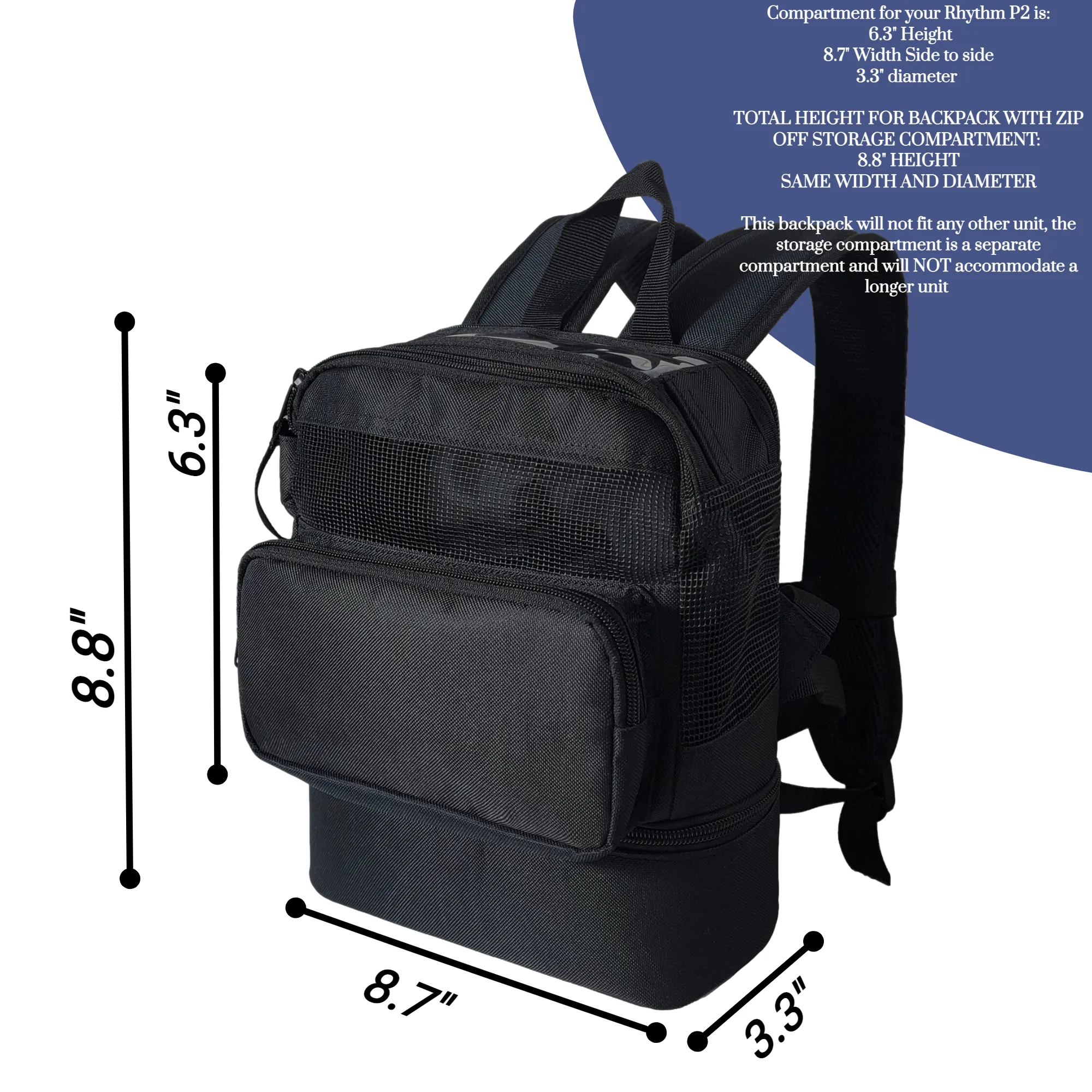 o2totes Rhythm Healthcare P2 Backpack w/Storage - Black