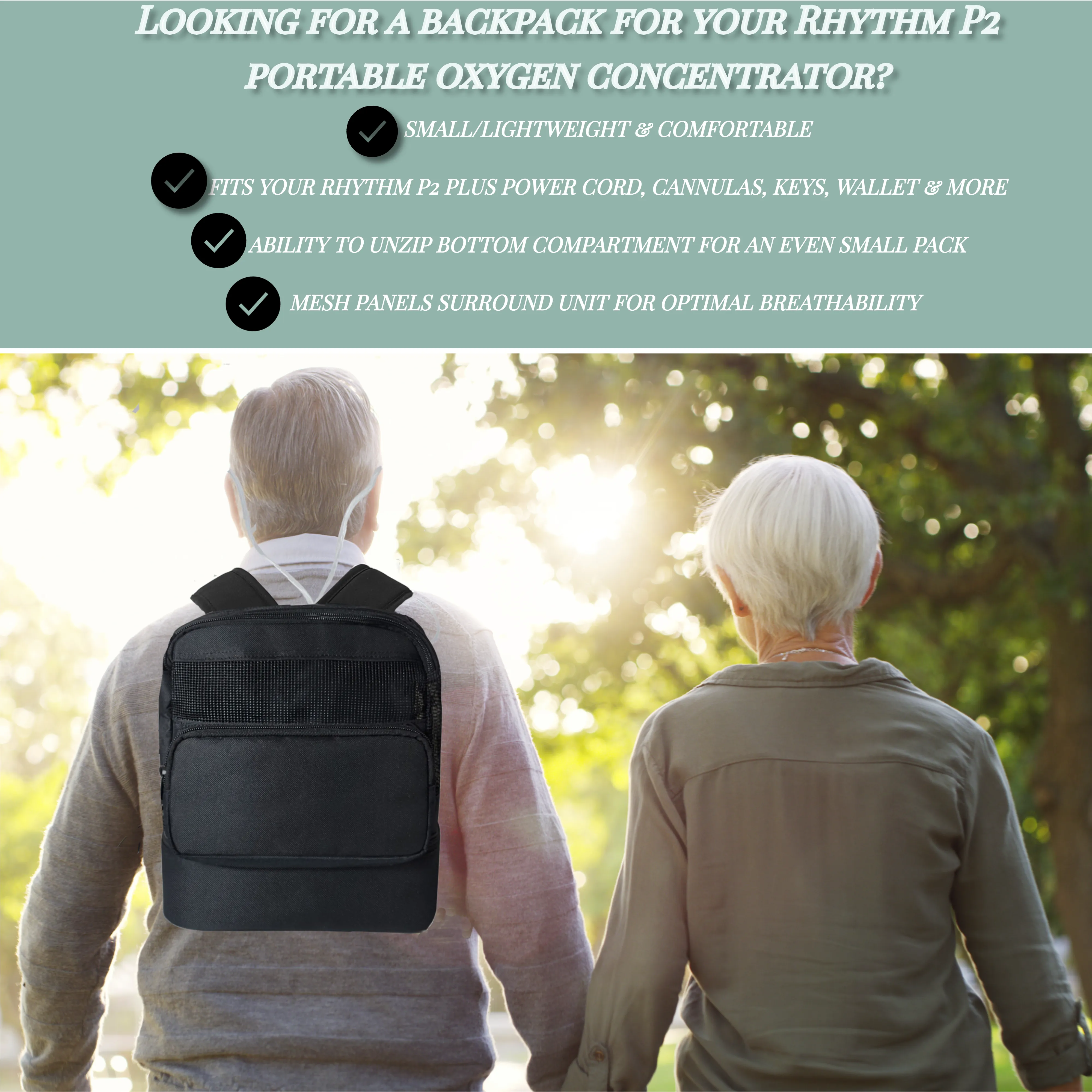 o2totes Rhythm Healthcare P2 Backpack w/Storage - Black