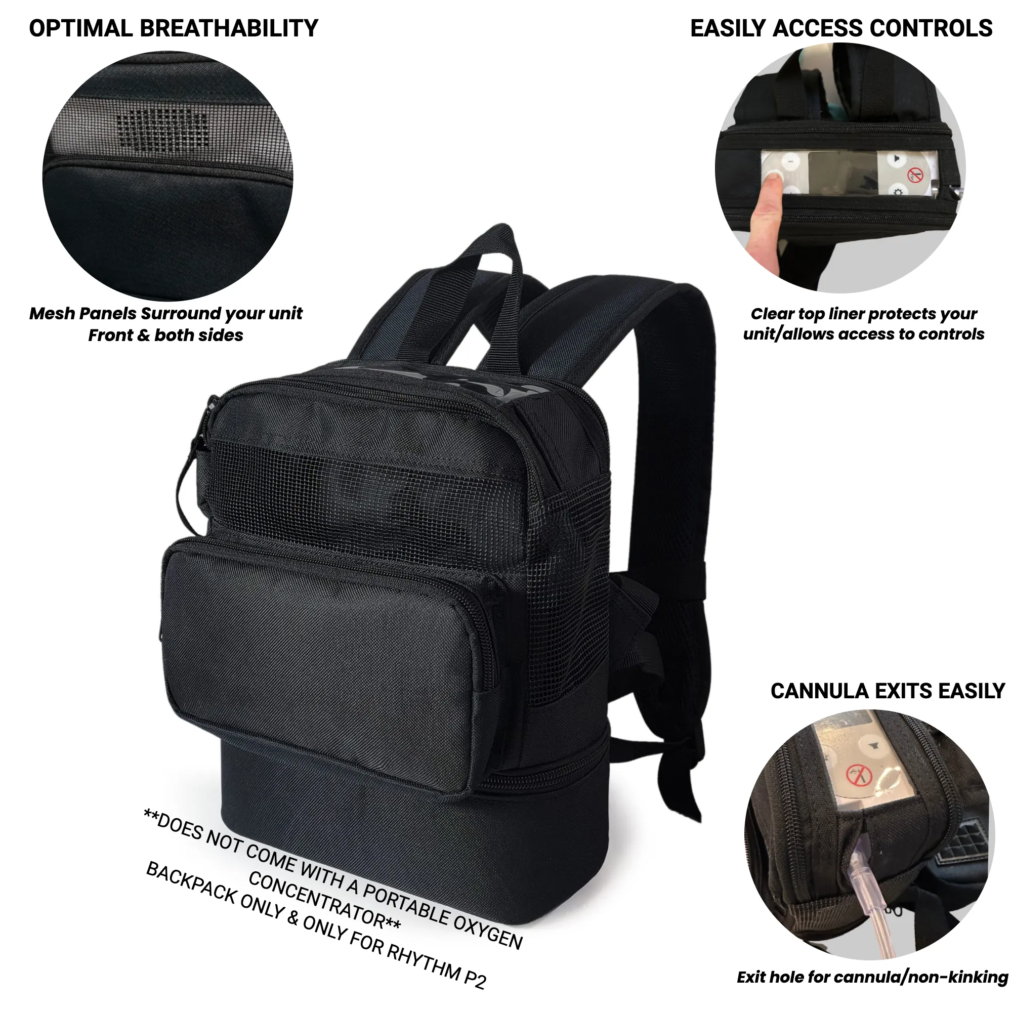 o2totes Rhythm Healthcare P2 Backpack w/Storage - Black