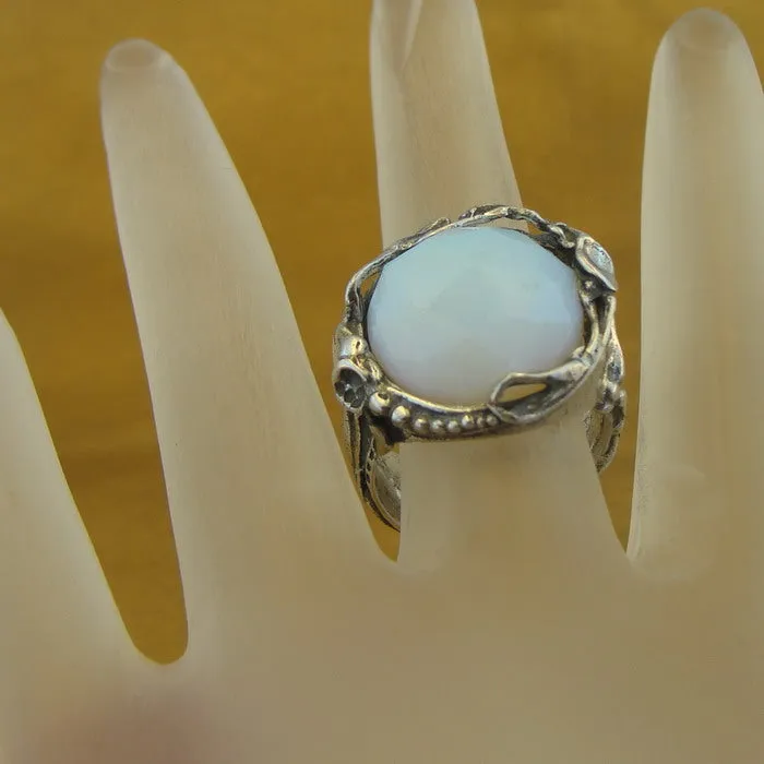 Opalite Ring 925 Sterling Silver  size 7,7.5,8 Handmade Hadar Designers (H) y
