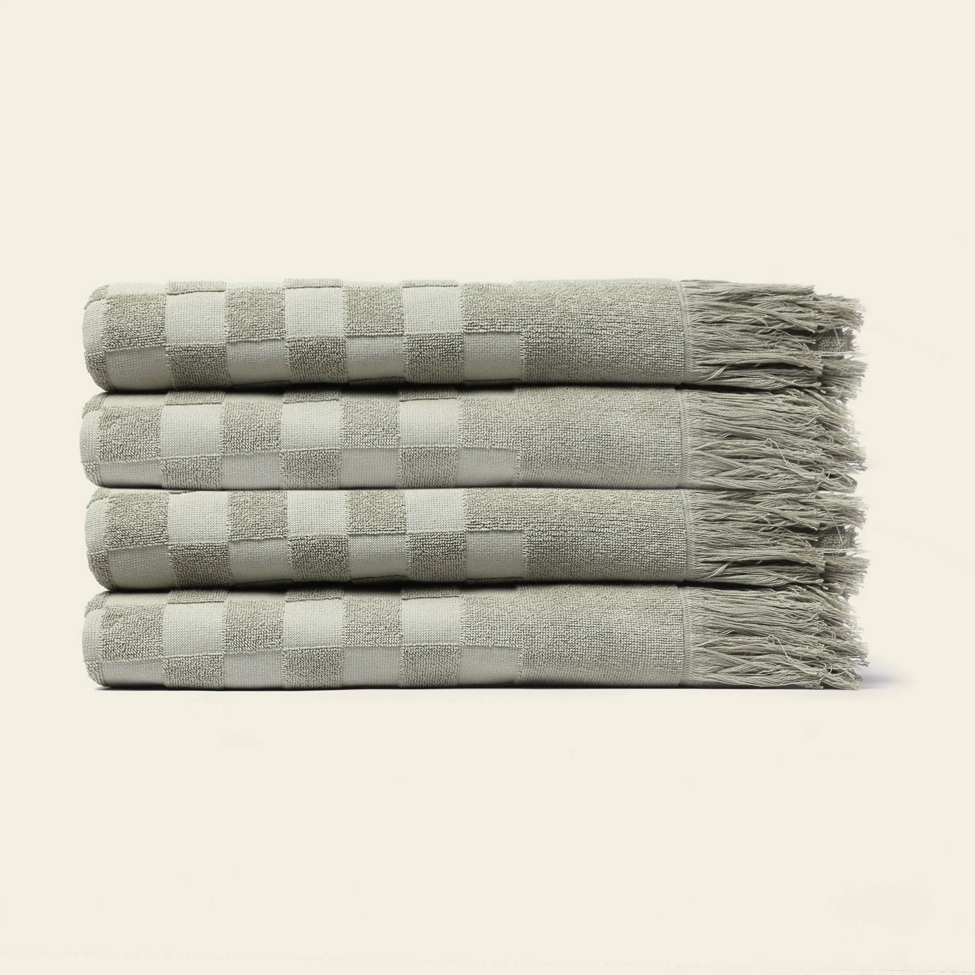 Organic Poolside Checkered Beach Towel
