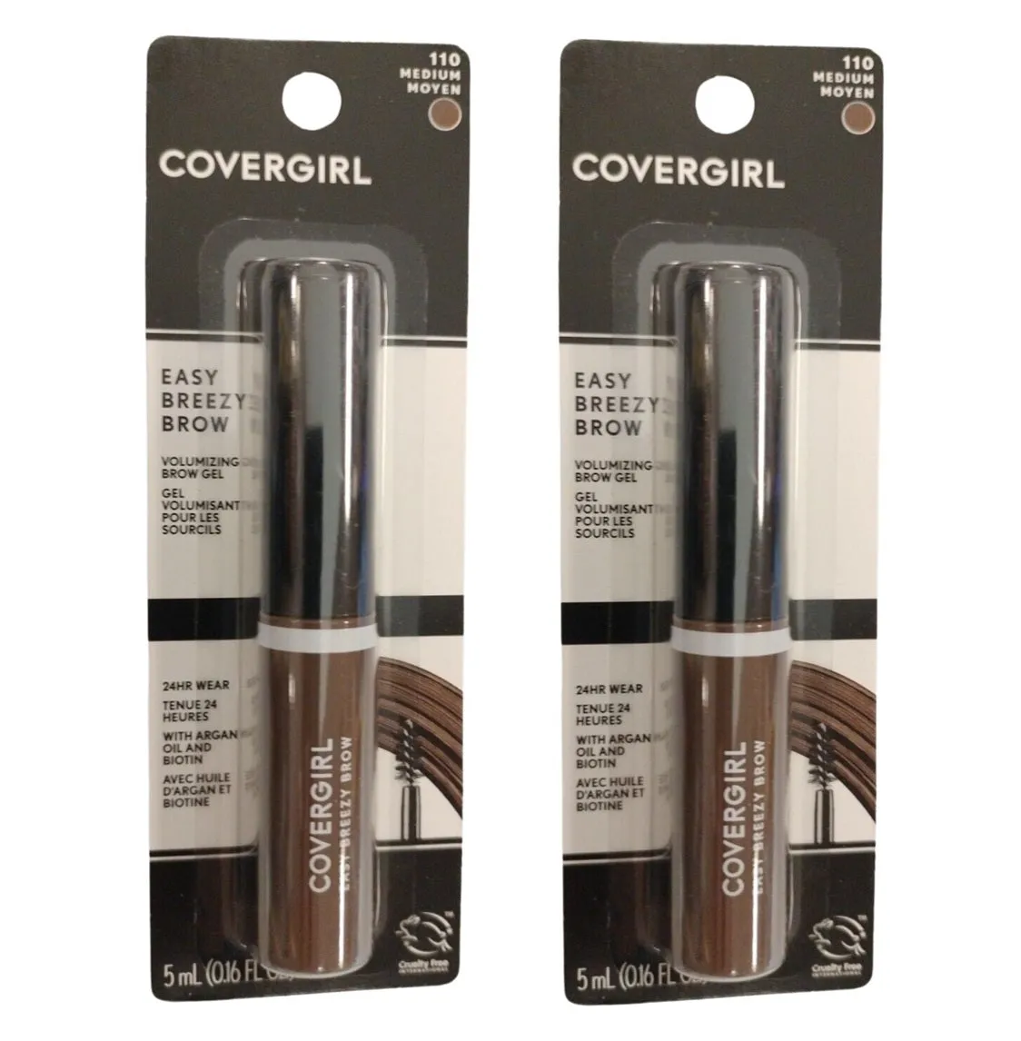 Pack of 2 CoverGirl Easy Breezy Brow Gel, Medium 110
