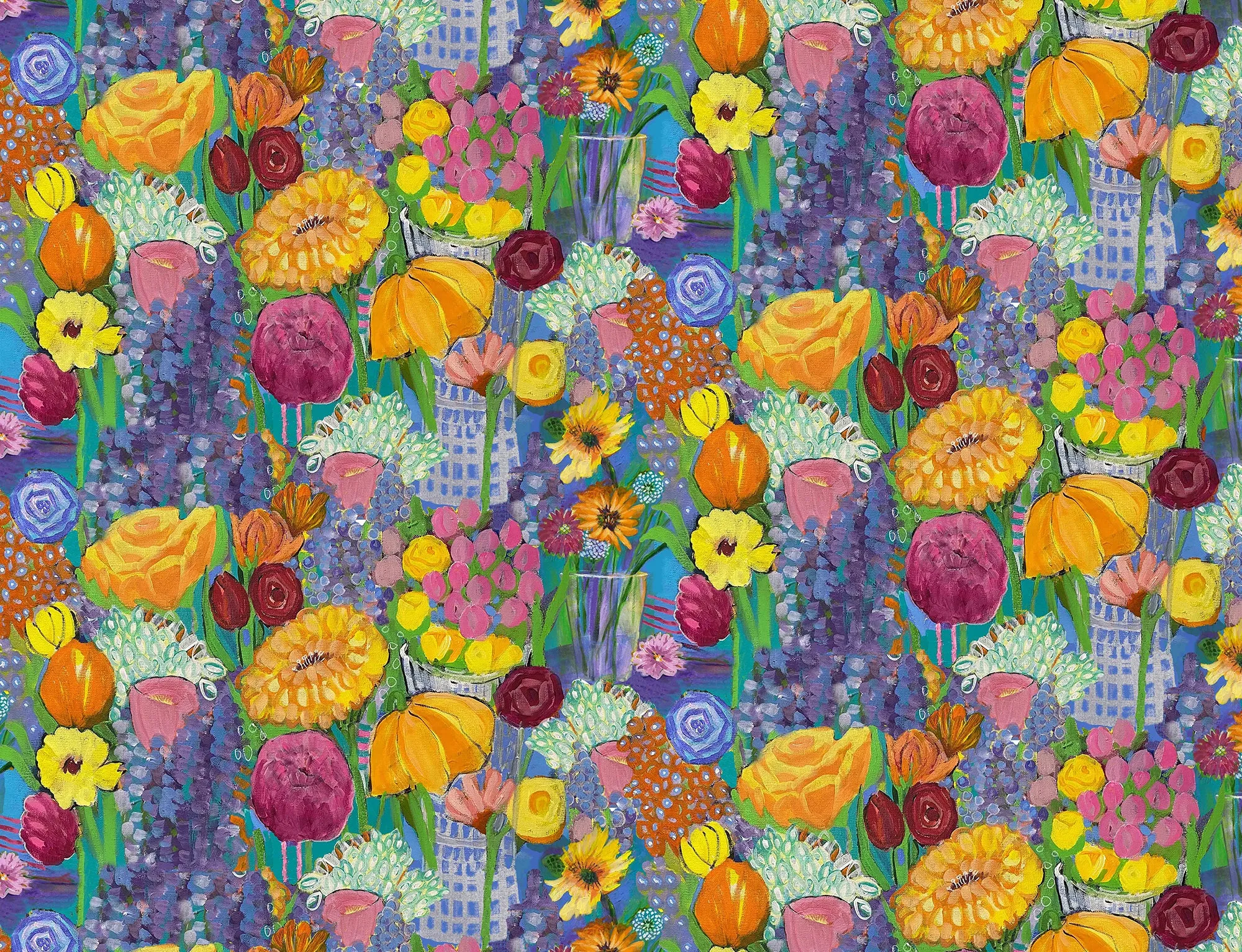 Painted Packed Yellow Floral - 10509