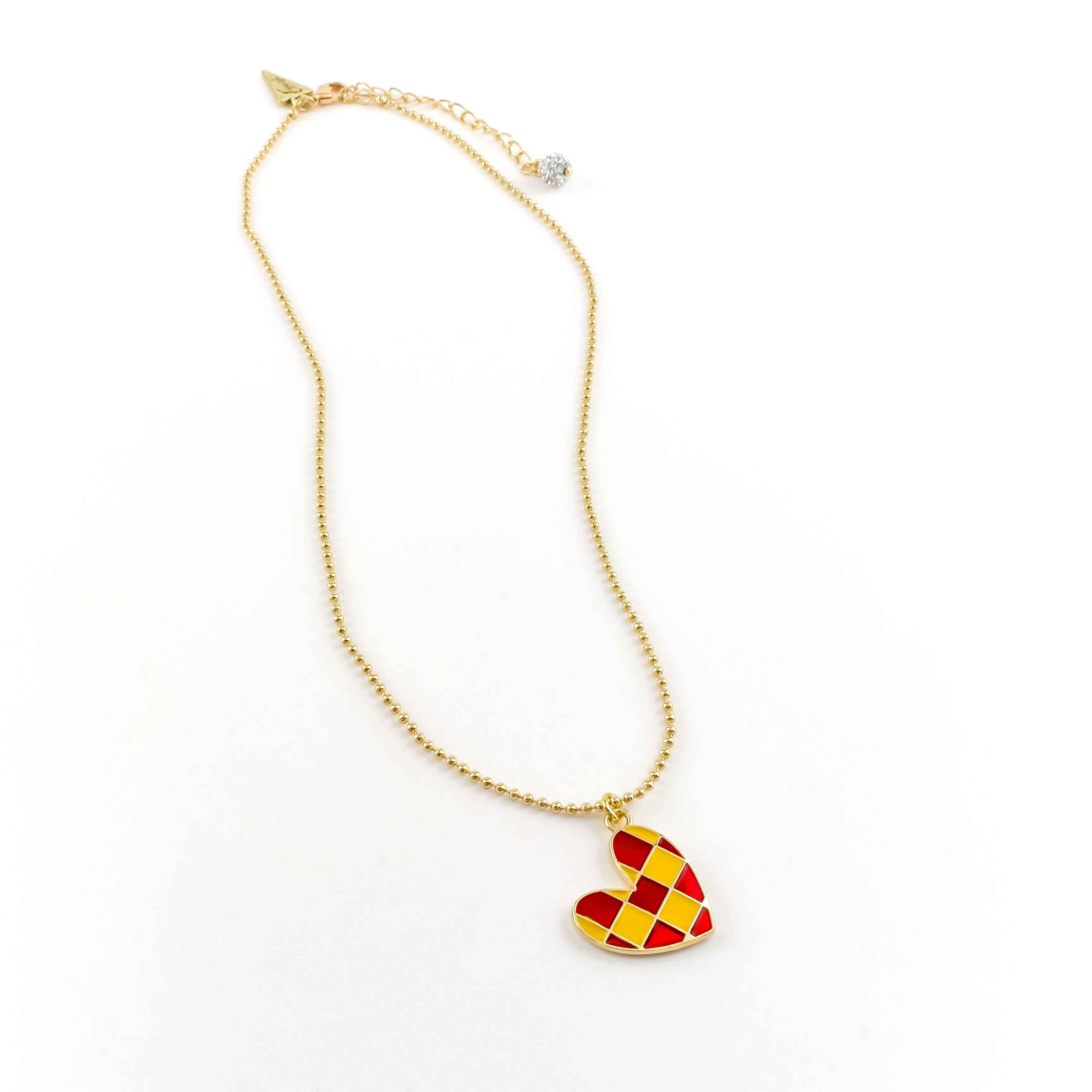 Patty Checkered Heart Necklace