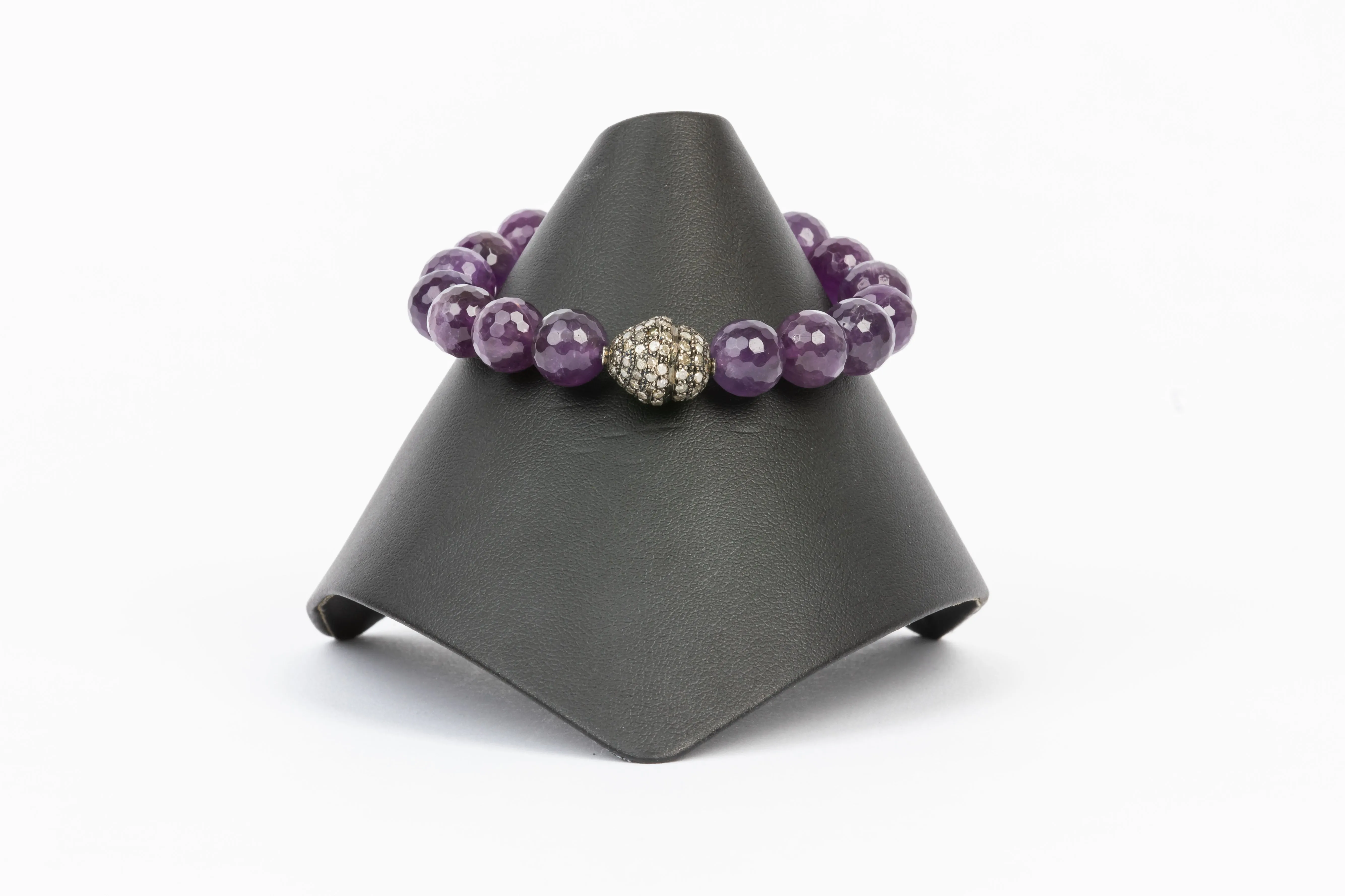 Pave Diamond, Amethyst Bracelet