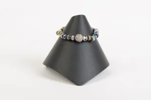 Pave diamond and hand painted ceramic
