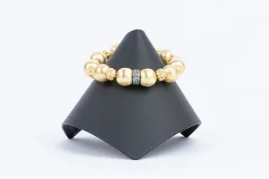 Pave Diamond, Brushed Vermeil