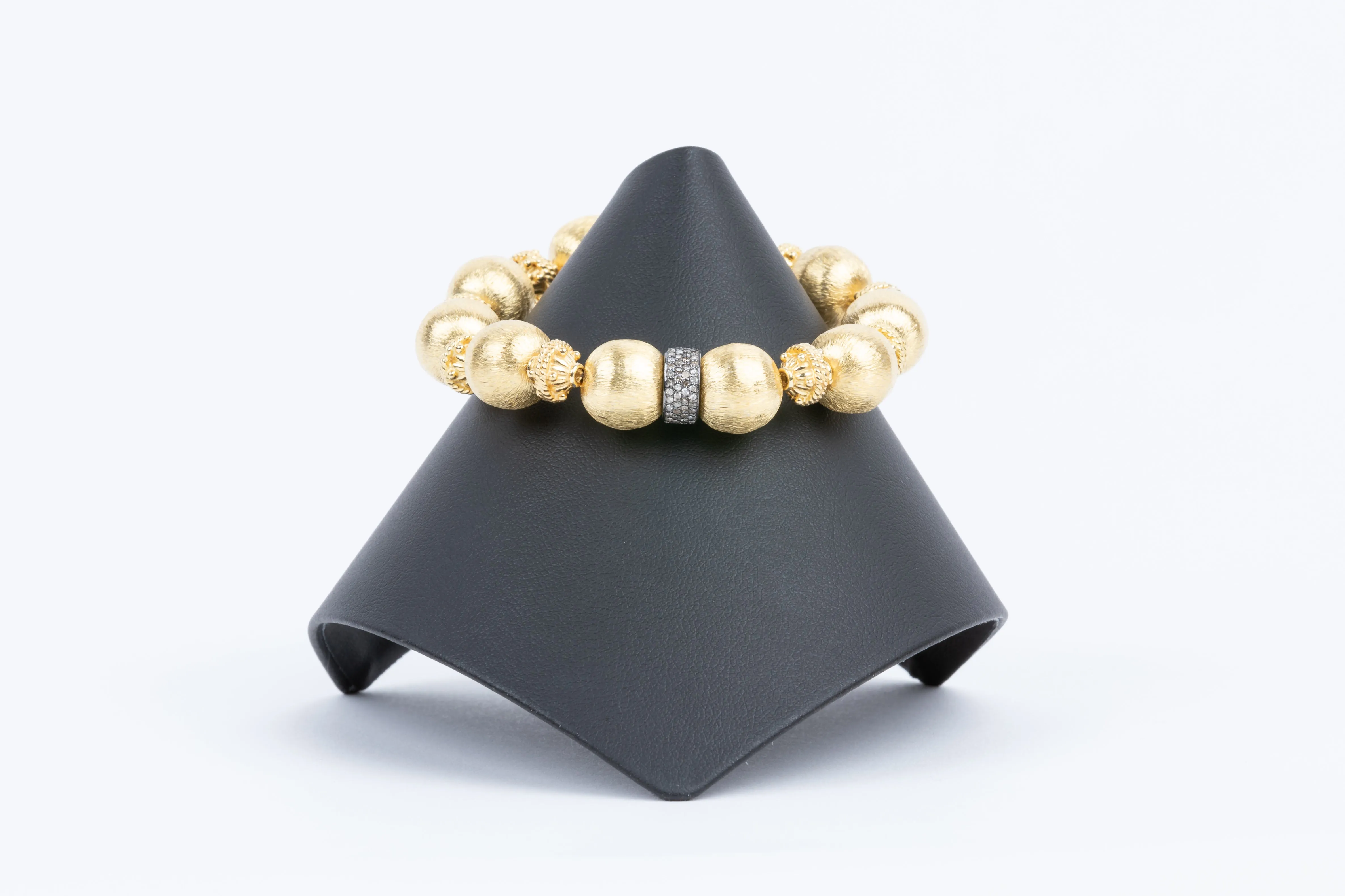 Pave Diamond, Brushed Vermeil