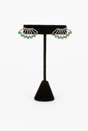 Pave Diamond, Emerald Earrings