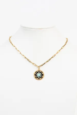 Pave Diamond, Enamel , Vermeil Necklace