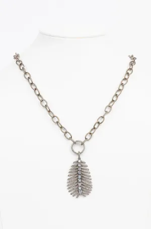Pave Diamond, Moonstone Necklace
