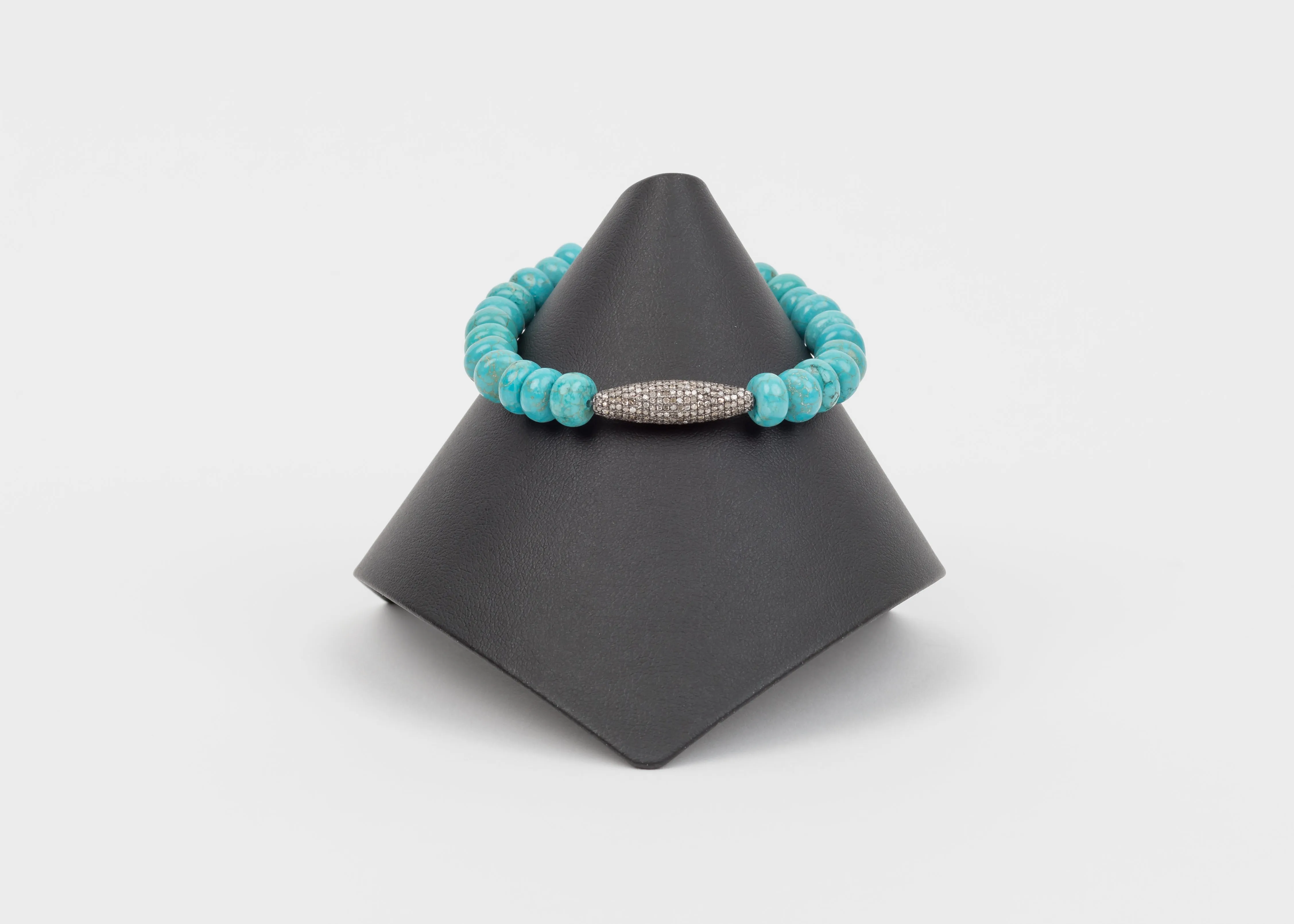 Pave diamond, turquoise bracelet