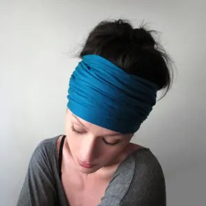 PEACOCK BLUE Head Scarf