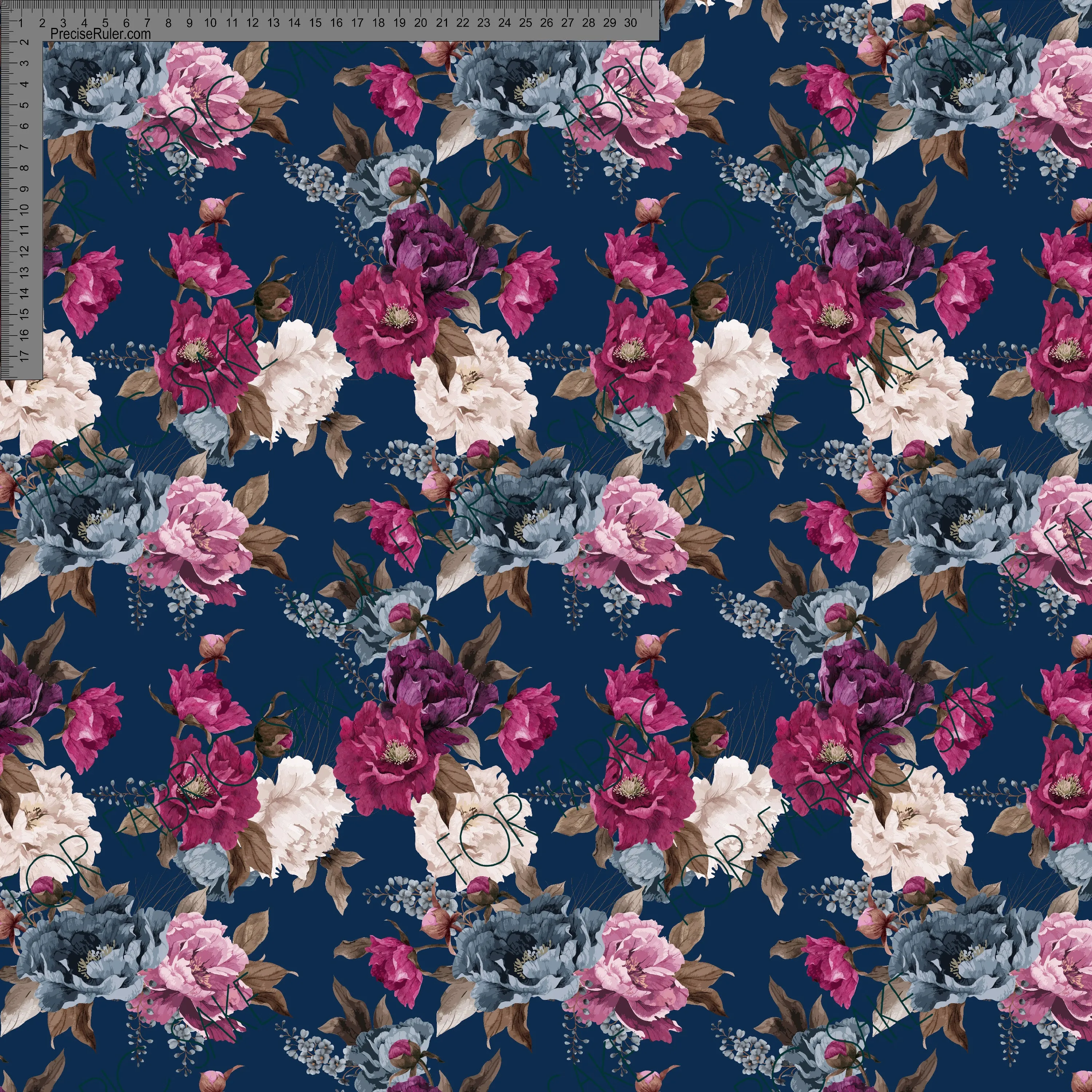 Peonies on Blue- Custom Pre-order