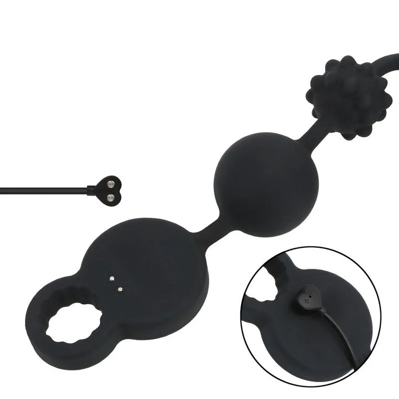 Perles anales noires avec poignée en forme de cœur