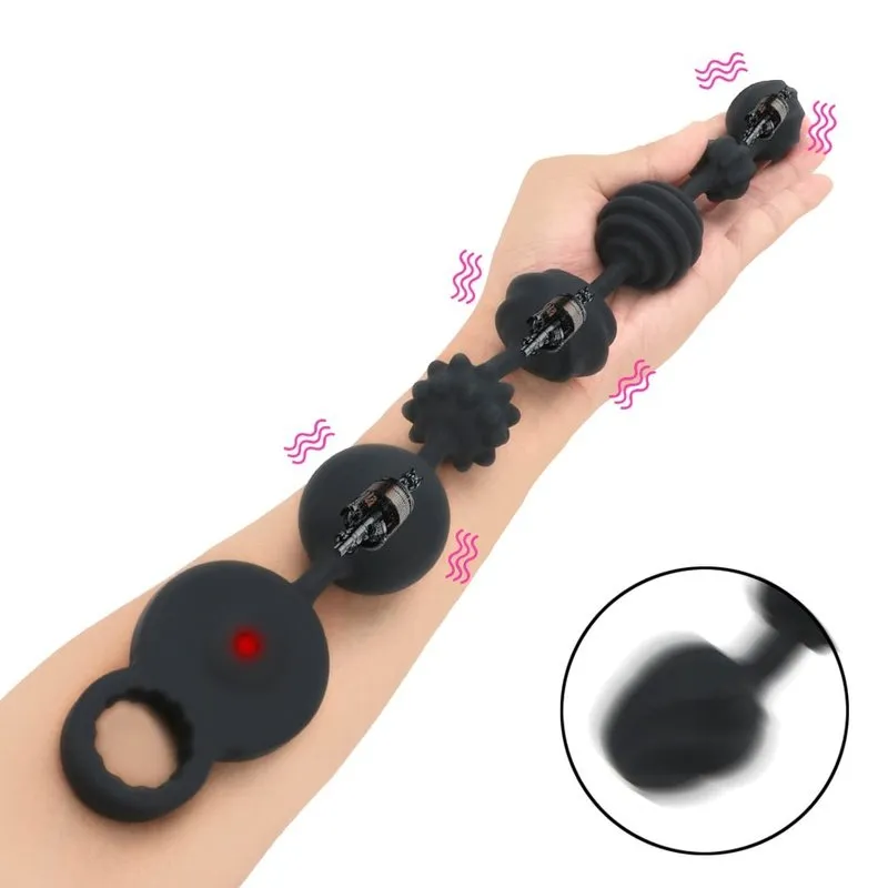 Perles anales noires avec poignée en forme de cœur