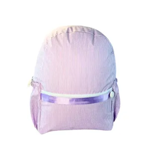 Personalized Glossed Stripe Lilac Large Backpack w/Pockets