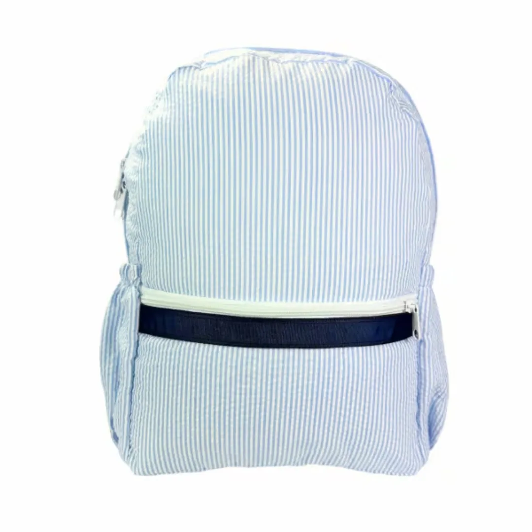 Personalized Seersucker Skipper Large Backpack w/Pockets