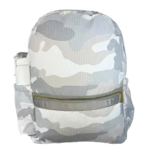 Personalized Seersucker Snow Camo Large Backpack w/ Pockets