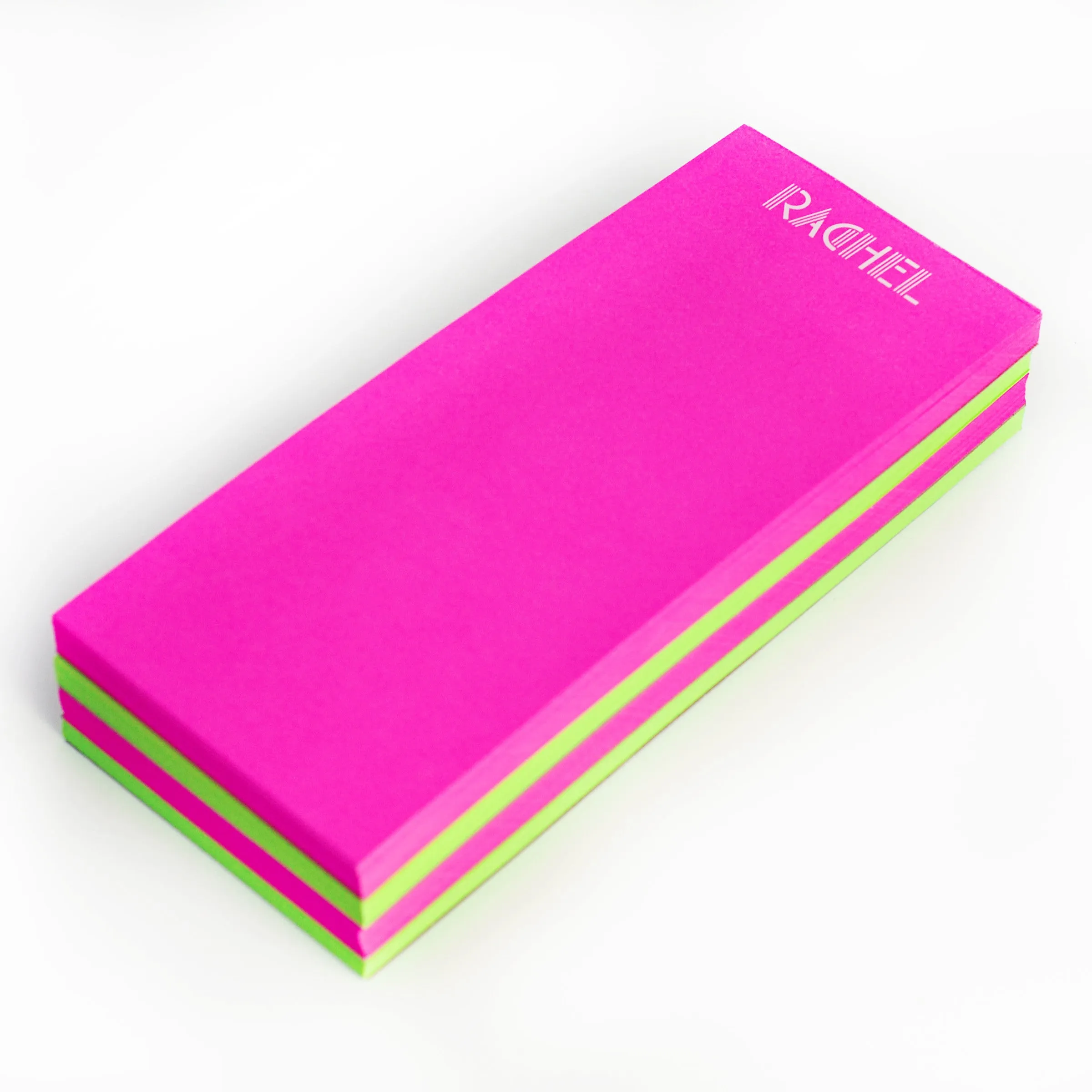 Personalized Skinny White on Bright Notepads