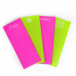 Personalized Skinny White on Bright Notepads