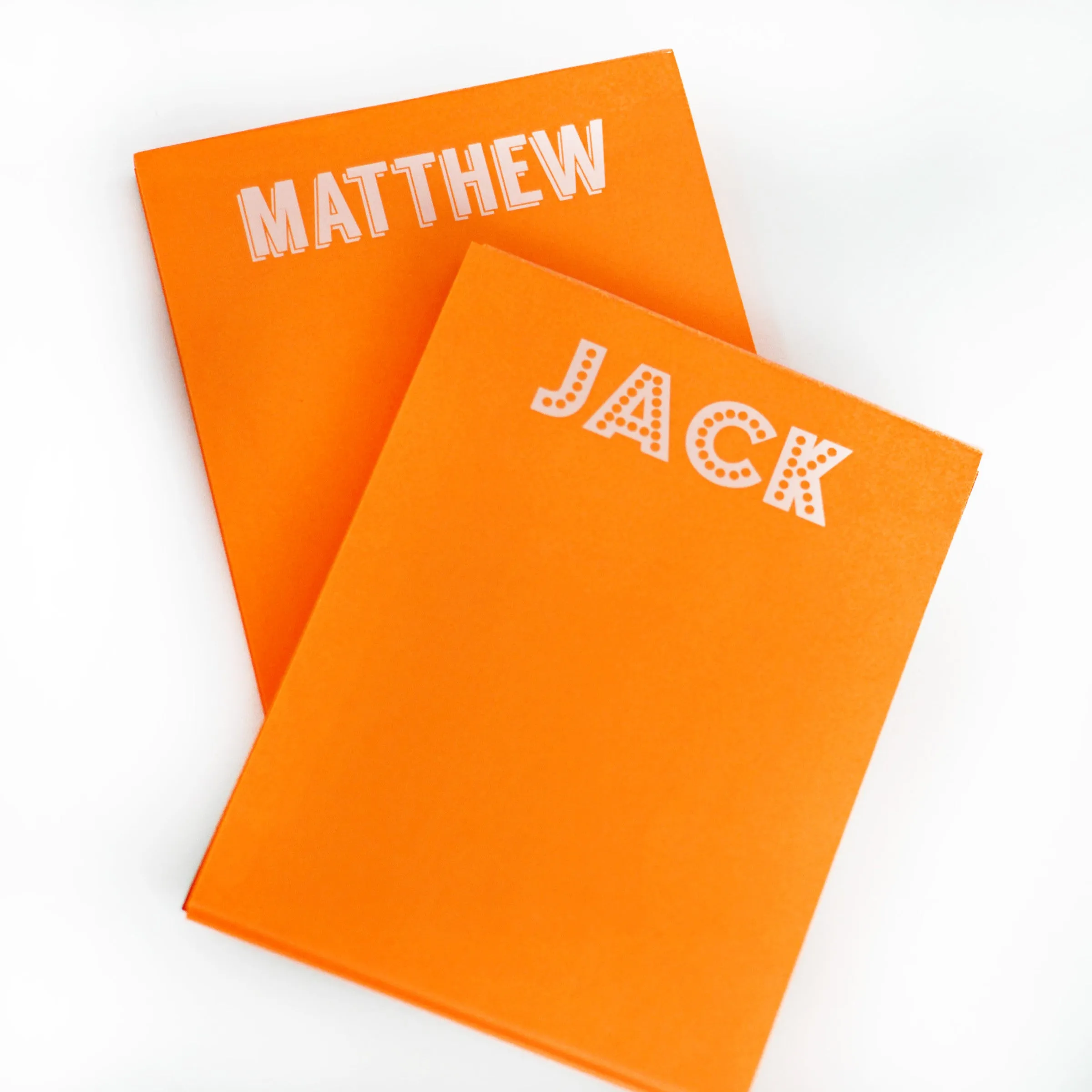 Personalized Small White on Bright Notepads