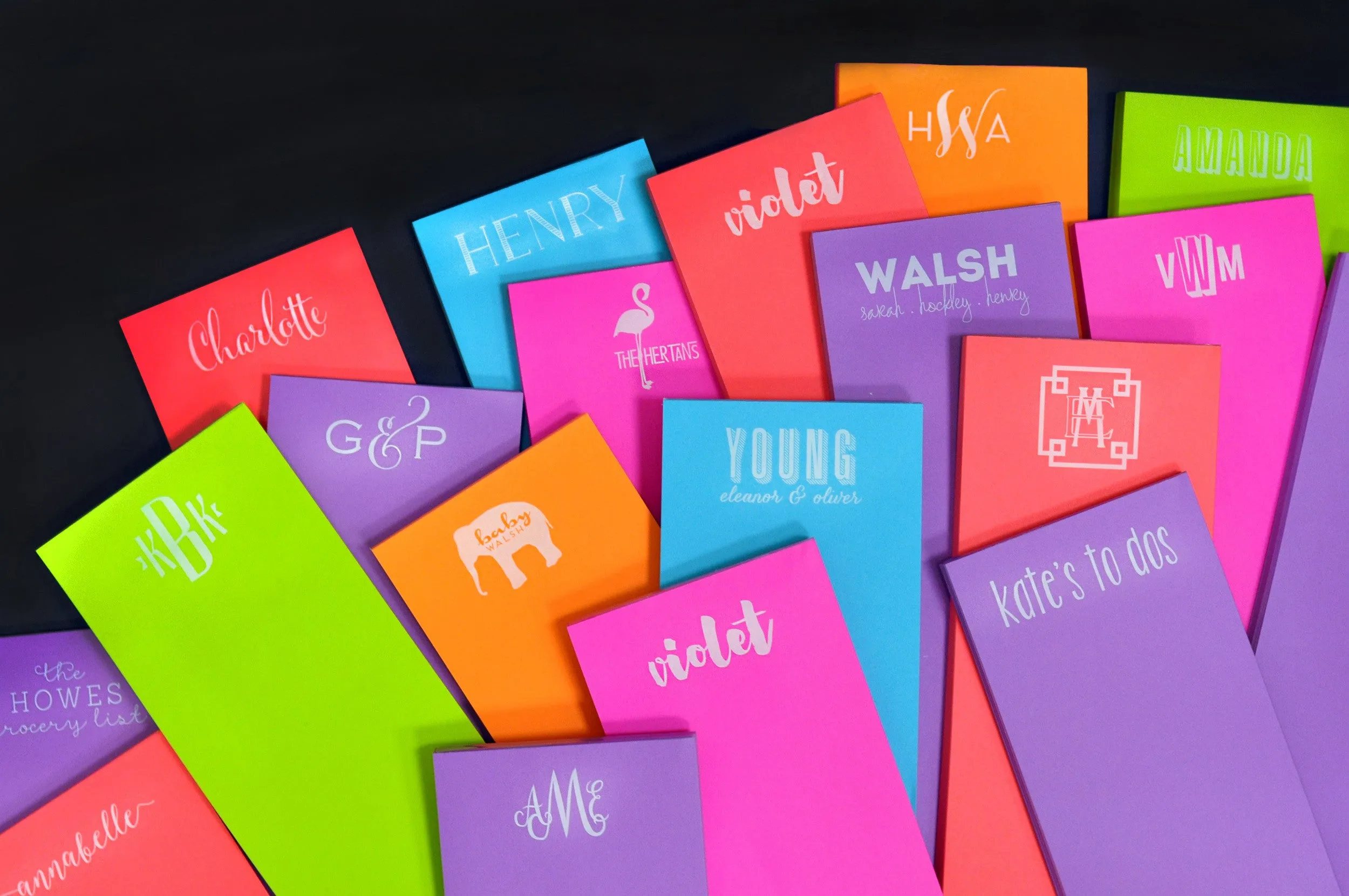 Personalized Small White on Bright Notepads