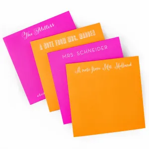 Personalized Square White on Bright Notepads