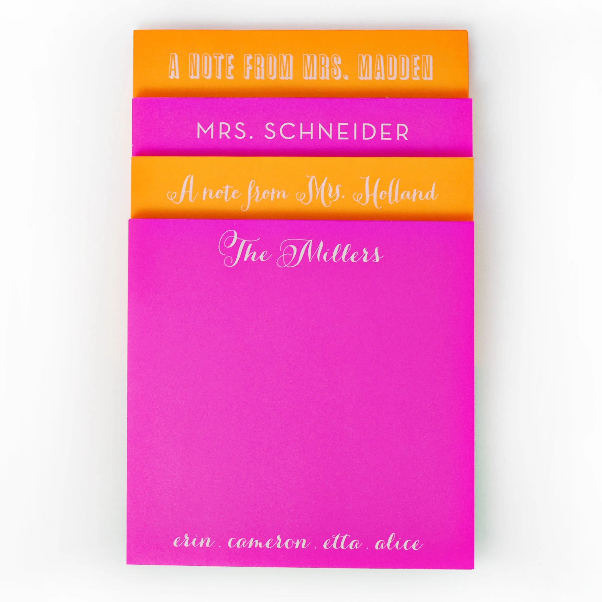 Personalized Square White on Bright Notepads