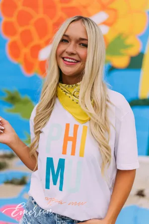 Phi Mu Colorful Recruitment Notch Tee