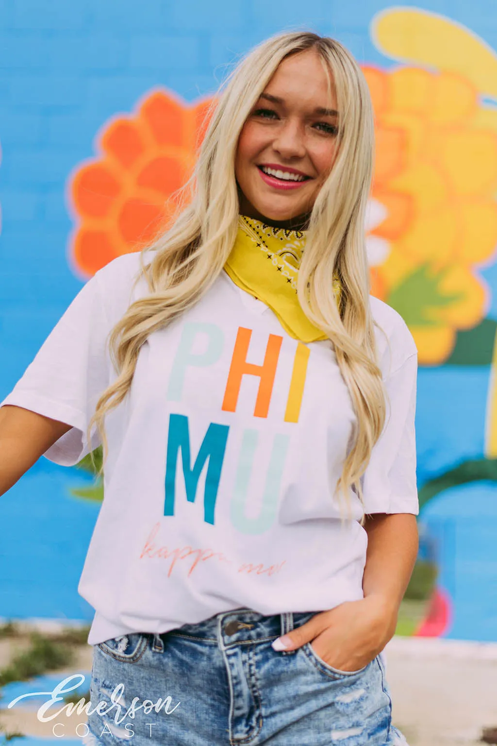 Phi Mu Colorful Recruitment Notch Tee