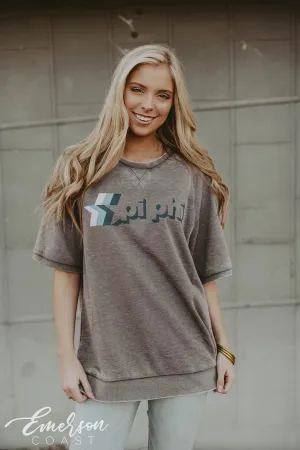 Pi Phi Short Sleeve Star Sweatshirt