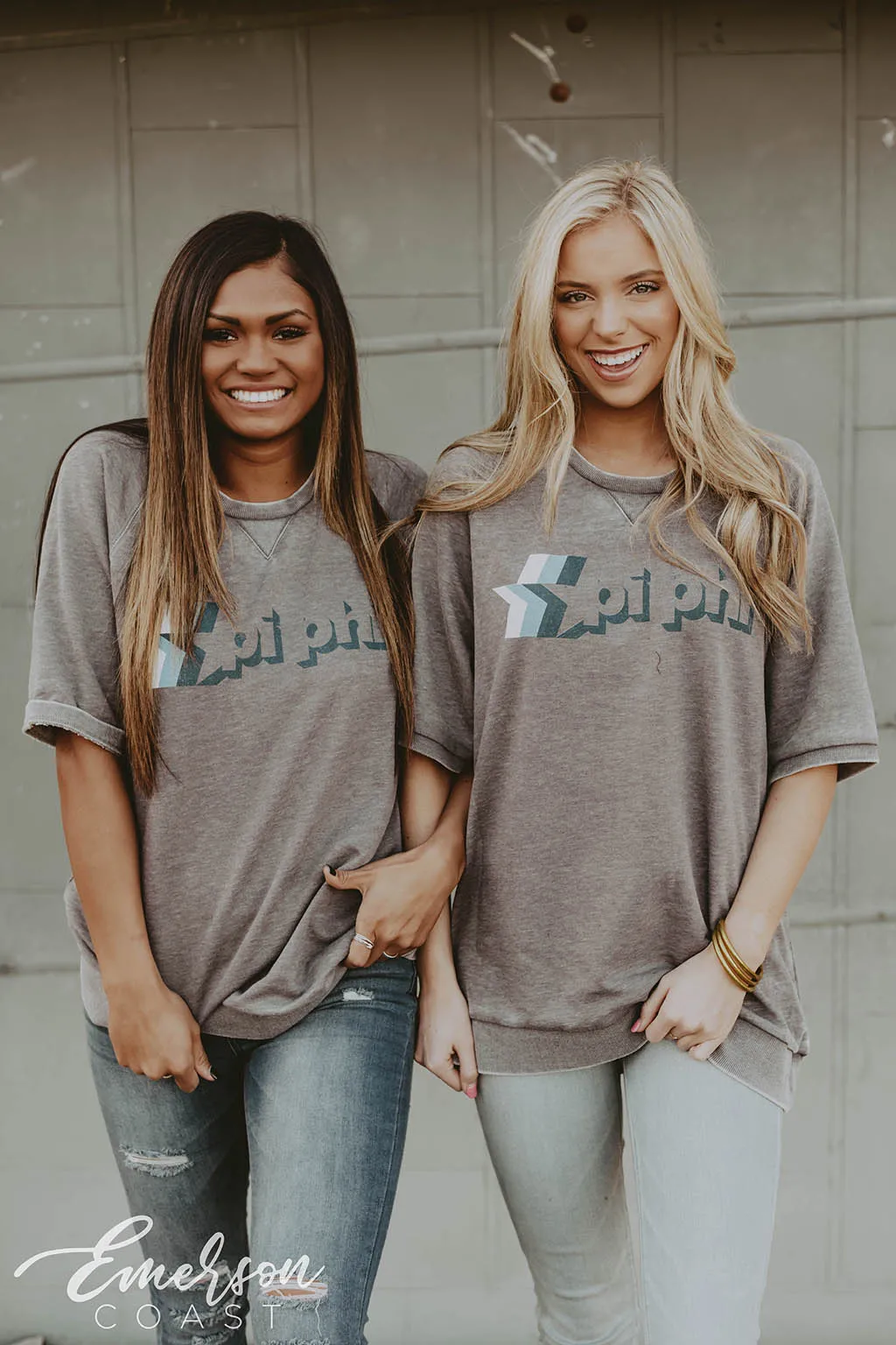 Pi Phi Short Sleeve Star Sweatshirt