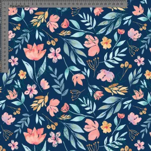 Pink Blue & Mustard Navy Large - Ashleigh Fish - Custom Pre Order