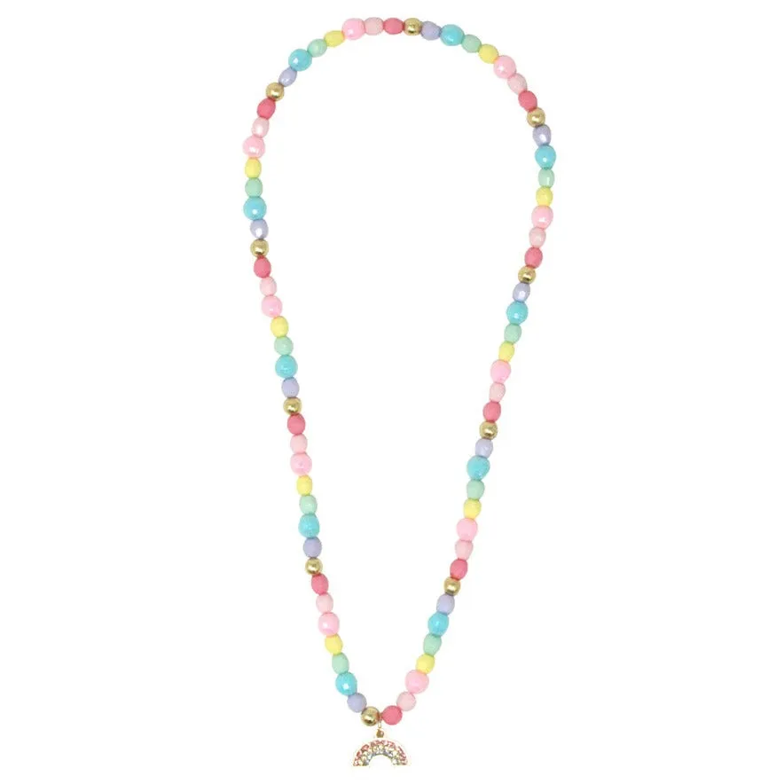 Pink Poppy Smile Be Happy Rainbow Necklace
