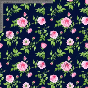 Pink roses on navy- Custom Pre-order