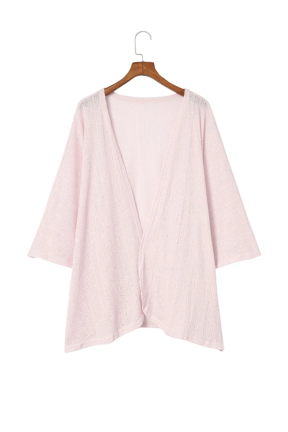 Pink Sheer Lightweight Knit Long Sleeve Cardigan