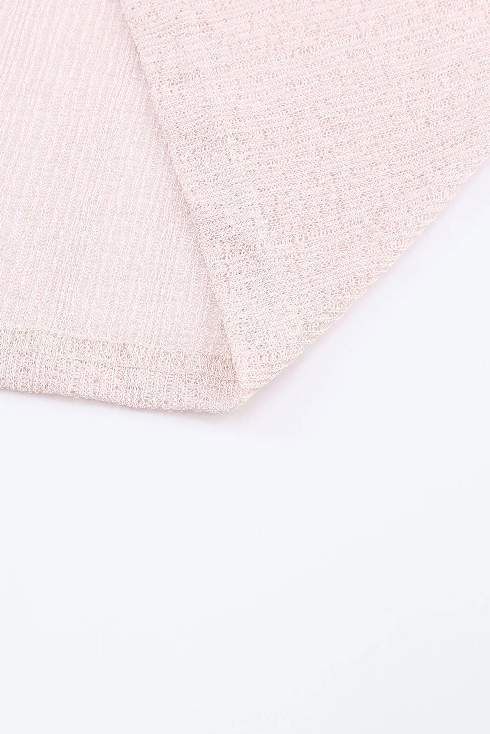 Pink Sheer Lightweight Knit Long Sleeve Cardigan