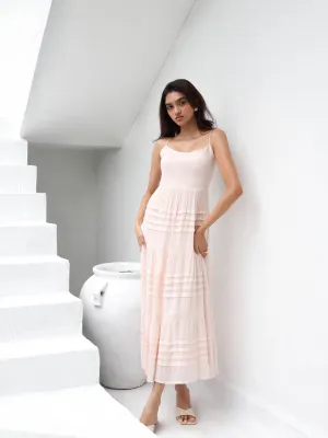 Pintucked Detailed Maxi Dress