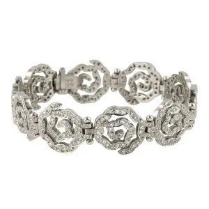 Platinum & Pave Diamond "Ribbon Swirl" Bracelet (2.0 tcw)