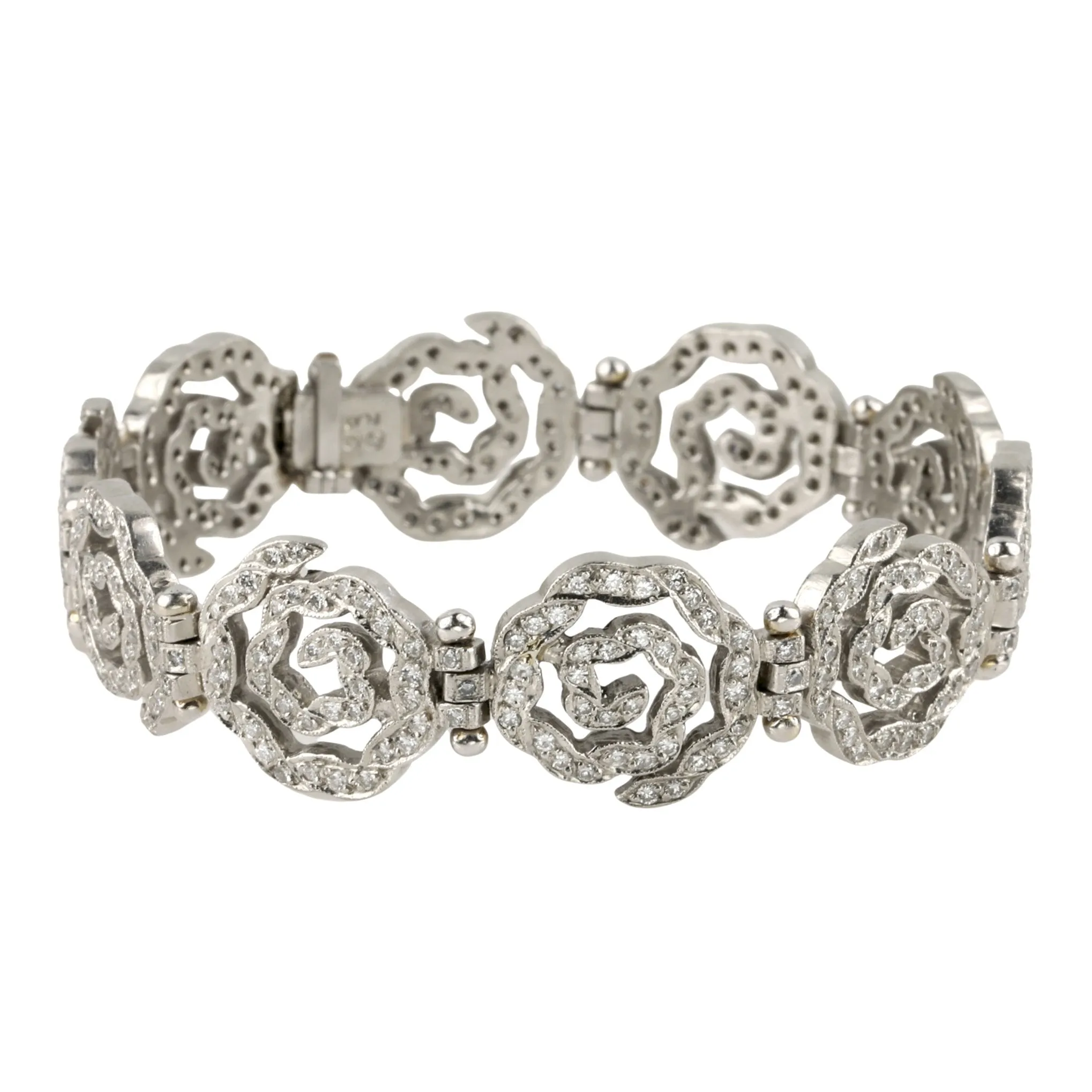 Platinum & Pave Diamond "Ribbon Swirl" Bracelet (2.0 tcw)