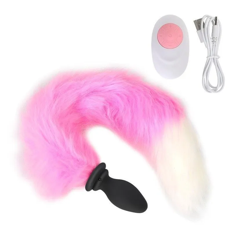 Plug Anal Queue de Renard vibrant en silicone