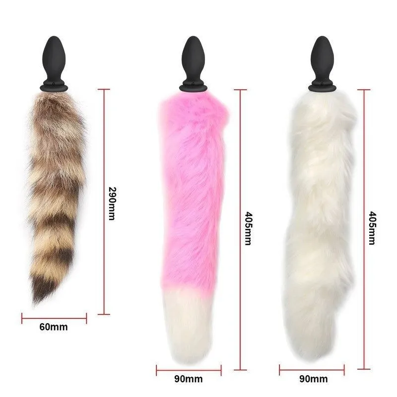 Plug Anal Queue de Renard vibrant en silicone