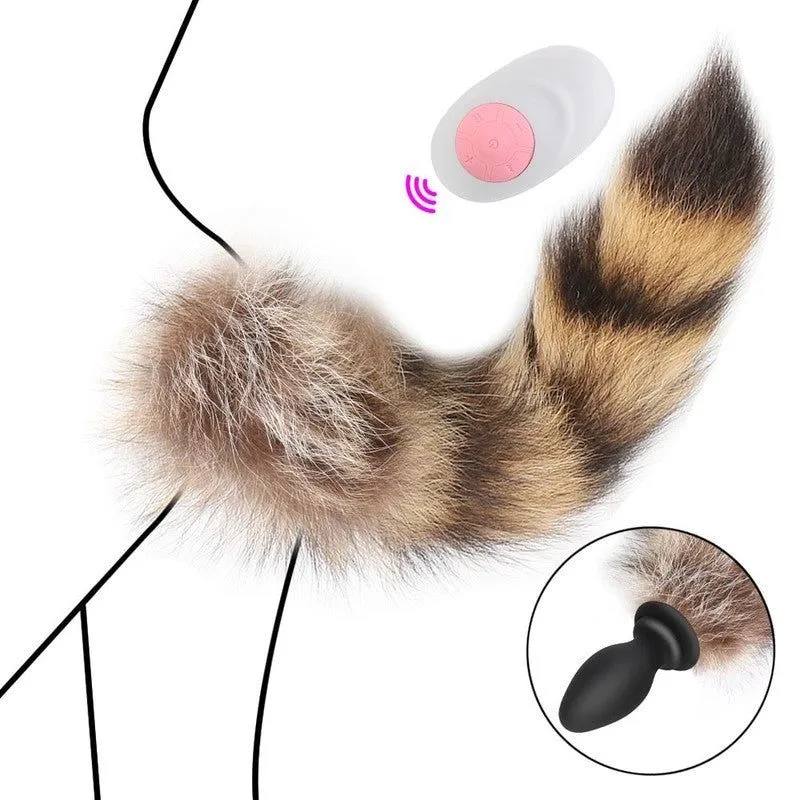 Plug Anal Queue de Renard vibrant en silicone